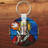 ローマ法王サン素晴らしグレゴリーのステンドグラス キーホルダー (正面)