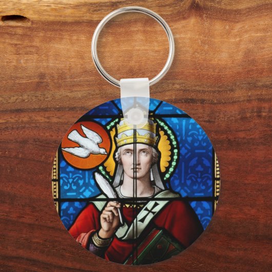 ローマ法王サン素晴らしグレゴリーのステンドグラス キーホルダー (正面)
