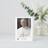 ローマ法王レオ14世の聖カードのための祈りの言葉 名刺 (スタンド正面)