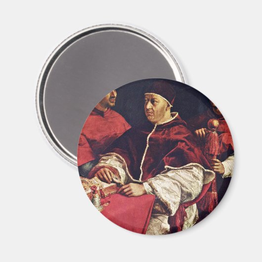 ローマ法王レオXと彼のいとことのポートレートラファエル マグネット (正面/裏面)