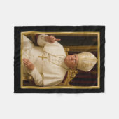 ローマ法王Tシャツ会長トランプTees 2025 2 フリースブランケット (正面(横))