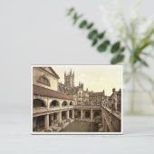 ローマ浴場と修道院、IV、バース、イングランド クラシックP ポストカード (スタンド正面)