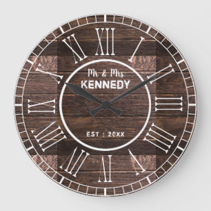 ローマ素朴ンナンシャルバーンウッド結婚ズ ラージ壁時計
