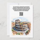 ローマ結婚の水の色のアトラクション写真 セーブザデート (裏面)