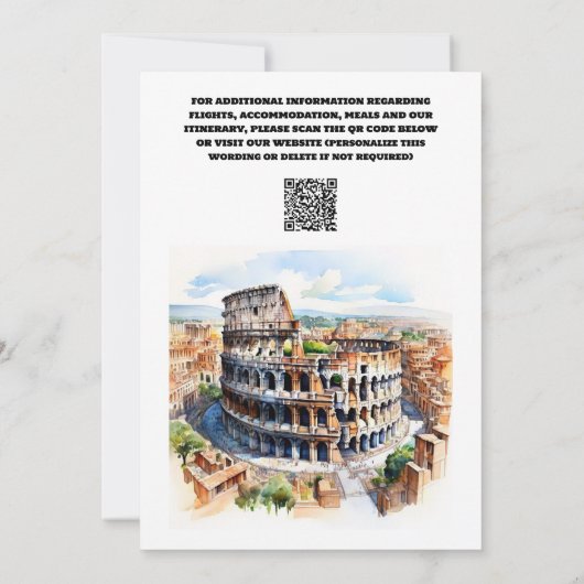 ローマ結婚の水の色のアトラクション写真 セーブザデート (裏面)