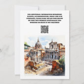 ローマ結婚の目的地のカップルの写真 セーブザデート (裏面)