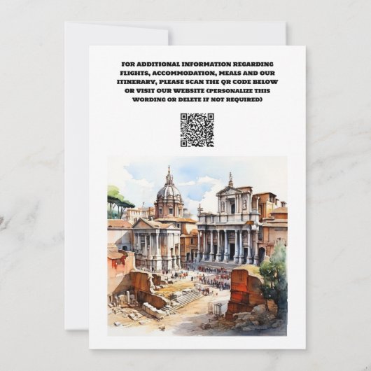 ローマ結婚の目的地のカップルの写真 セーブザデート (裏面)