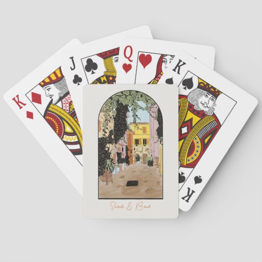 ローマ結婚イタリア歓迎バッグ。結婚式の引き出物。 トランプ (裏面)