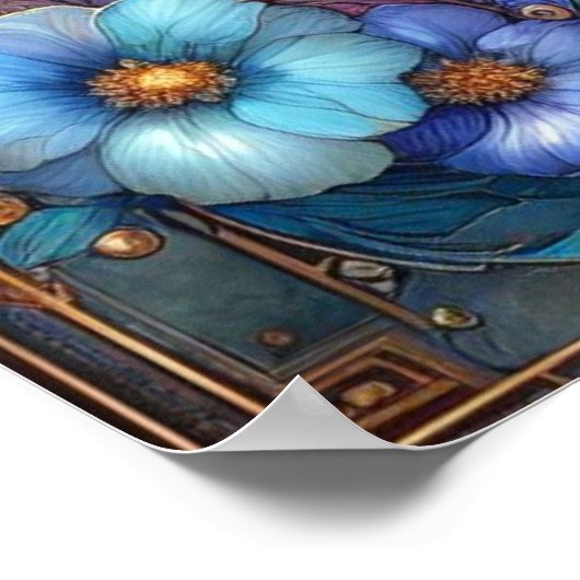 ローマ聖句聖なる書物、 経典アールヌーボーフローラ復活祭 ポスター (角)