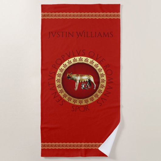 ローマ語 ビーチタオル (正面)