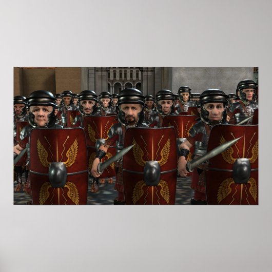 ローマ軍が戦争に向けて行進 – 小さなポスター ポスター (正面)