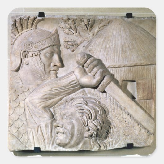 ローマ軍団と戦う野蛮人 スクエアシール (正面)