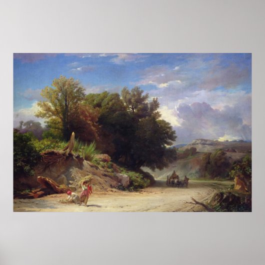 ローマ郊外の風景， 1853 ポスター (正面)