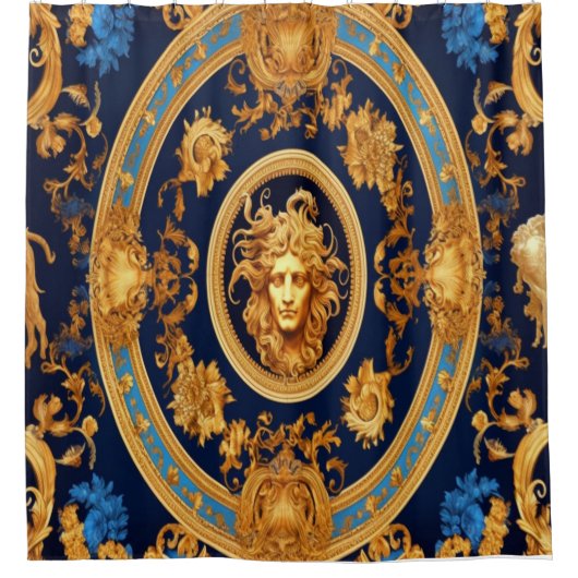 ローマ顔 シャワーカーテン (正面)