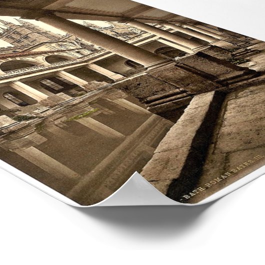 ローマ風呂とアビー， III，バス，イギリスクラシック ポスター (角)