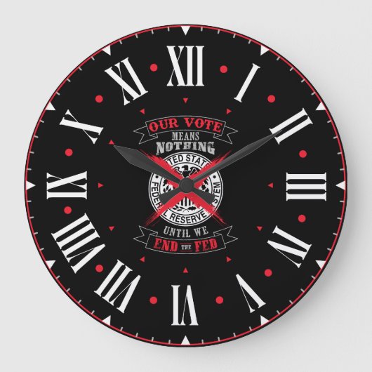 ローマ食べ物を与え数字の投票を終了する ラージ壁時計 (正面)