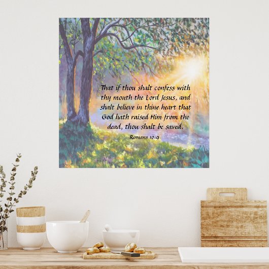 ローマ10:9 ポスター (キッチン)