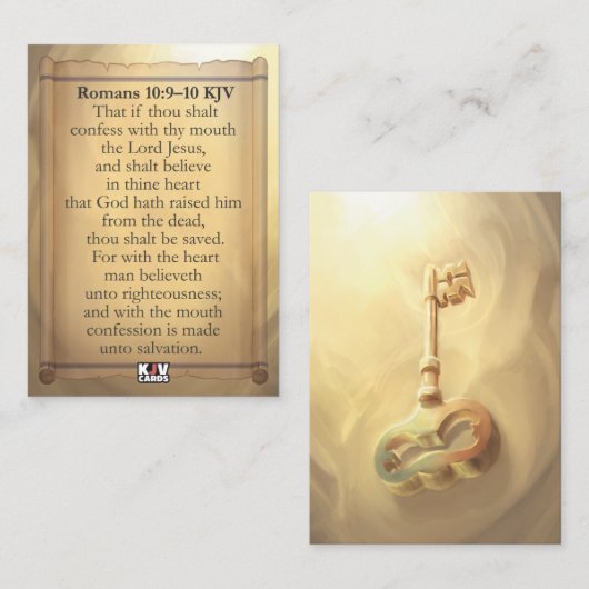 ローマ10:9-10 KJVカード 名刺 (正面/裏面)
