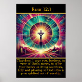 ローマ12:1十字架の上にイエスの輝く瞬間 ポスター (正面)