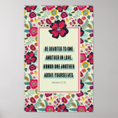 ローマ12:10はっきりしたフローラ抽象芸術 ポスター (正面)