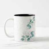 ローマ12:12希望に喜び、祈りの言葉に忠実 ツートーンマグカップ (左)