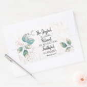 ローマ12:12希望に喜び、祈りの言葉に忠実 長方形シール (封筒)