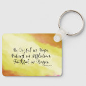 ローマ12:12希望の中で喜びなさいキリスト教の聖書 キーホルダー (正面)