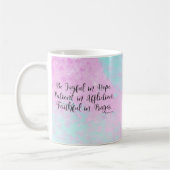 ローマ12:12希望の中で喜びなさいキリスト教の聖書 コーヒーマグカップ (左)