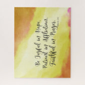 ローマ12:12希望の中で喜びなさいキリスト教の聖書 ジグソーパズル (縦)