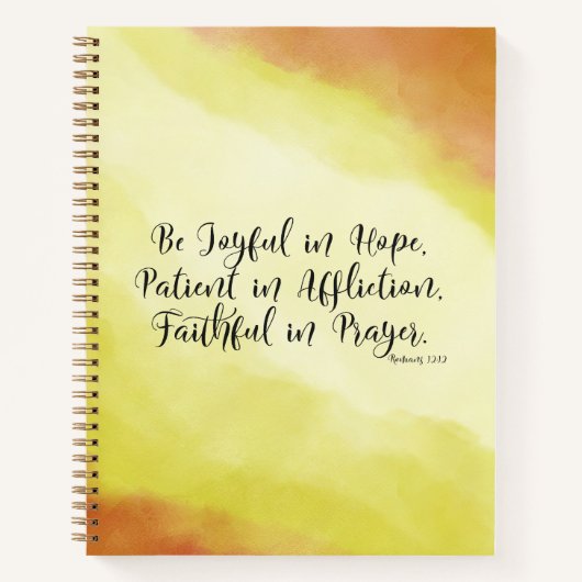 ローマ12:12希望の中で喜びなさいキリスト教の聖書 ノートブック (正面)