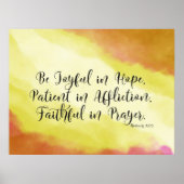 ローマ12:12希望の中で喜びなさいキリスト教の聖書 ポスター (正面)