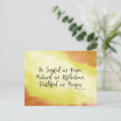 ローマ12:12希望の中で喜びなさいキリスト教の聖書 ポストカード (スタンド正面)