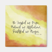 ローマ12:12希望の中で喜びなさいキリスト教の聖書 マグネット (正面)