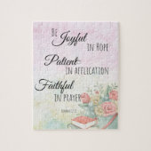 ローマ12:12希望の聖書の聖句に喜びあれ ジグソーパズル (縦)