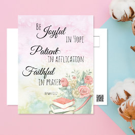 ローマ12:12希望の聖書の聖句に喜びあれ ポストカード