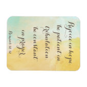 ローマ12:12聖書の聖句引用文水色 マグネット (横)