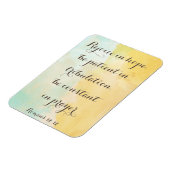 ローマ12:12聖書の聖句引用文水色 マグネット (左側)