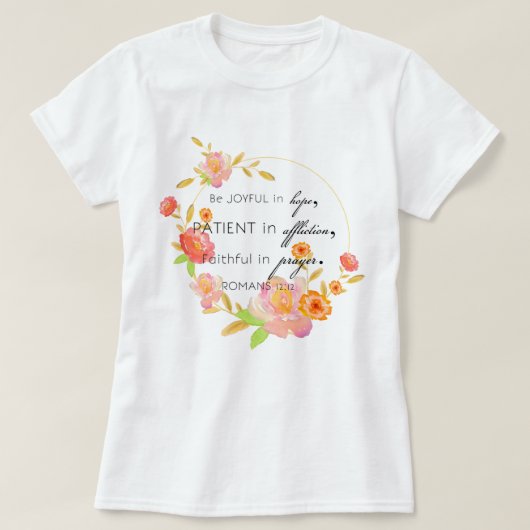 ローマ12:12 Tシャツ (デザイン正面)