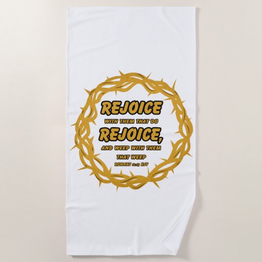 ローマ12:15 KJV聖書聖なる書物、 経典聖句ビーチタオル ビーチタオル (正面)
