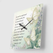 ローマ12:2この世の聖書に従うな スクエア壁時計 (傾斜)