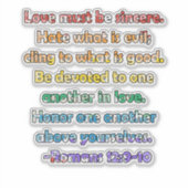 ローマ12:9-10聖書の聖句 シール (正面)