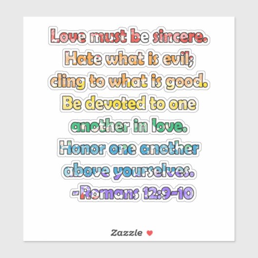 ローマ12:9-10聖書の聖句 シール (シート)