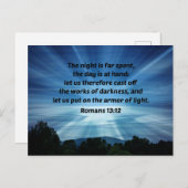 ローマ13:12夜は過ぎ去り、昼は過ぎ去る ポストカード (正面/裏面)