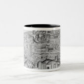 ローマ1493年の眺め ツートーンマグカップ (中央)