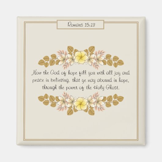 ローマ15希望の神フローラキッチ感動的ン マグネット (正面)