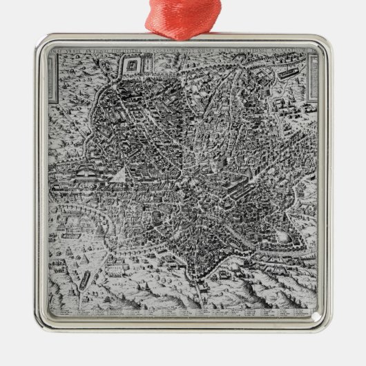 ローマ1579年の地図 メタルオーナメント (正面)