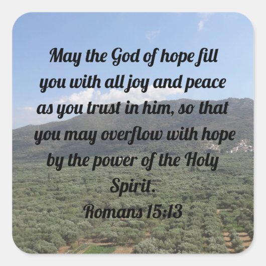 ローマ15:13キリスト賛美教の聖書 スクエアシール (正面)