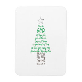 ローマ15:13クリスマスツリー神は喜びと平和を願う マグネット