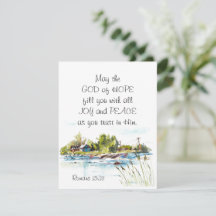 ローマ15:13希望の神キリスト教の聖書フラットカード