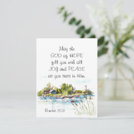 ローマ15:13希望の神キリスト教の聖書フラットカード